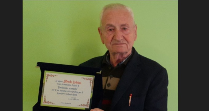 Quartiere Verbania Nord: Alfredo Urbino premiato come presidente onorario