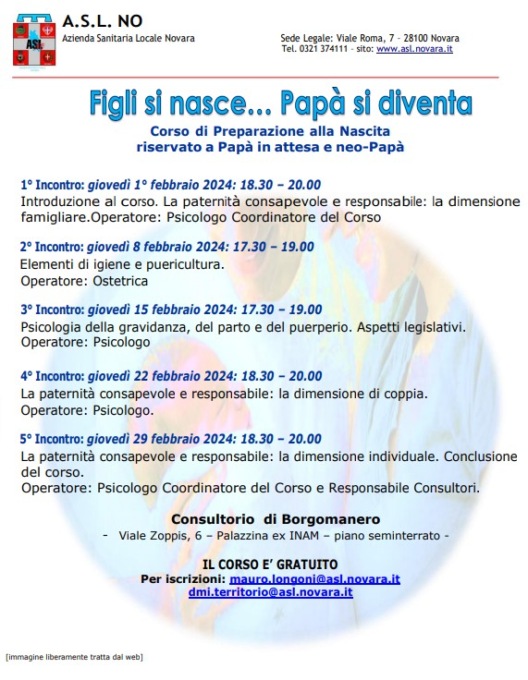 31° edizione del corso riservato ai papà in attesa e neo-papà a Borgomanero