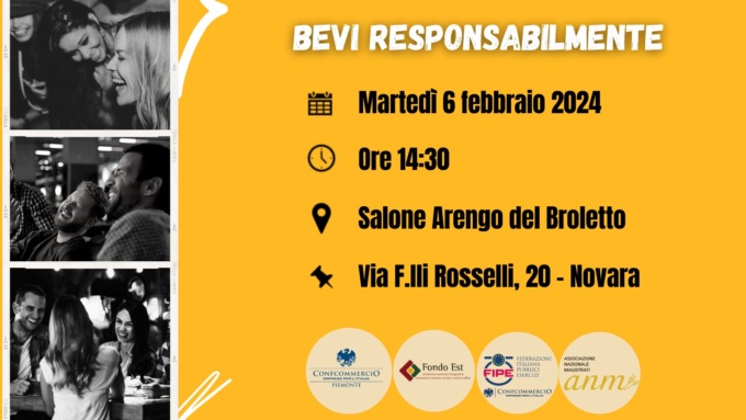 “Bevi responsabilmente” in programma martedì 6 febbraio a Novara