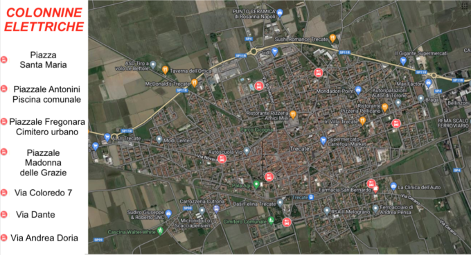 A Trecate attive 8 colonnine per la ricarica di veicoli elettrici o ibridi