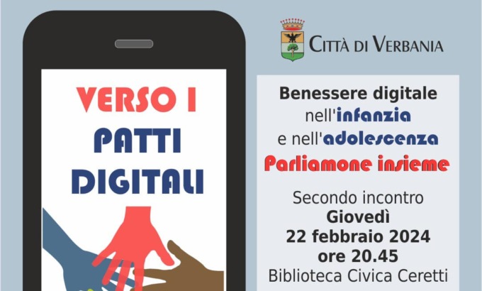 Patti digitali: benessere digitale nell’adolescenza e nell’infanzia, incontro alla biblioteca di Verbania