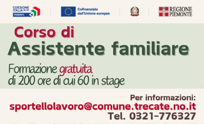 Corso di assistente familiare organizzato dalla città di Trecate
