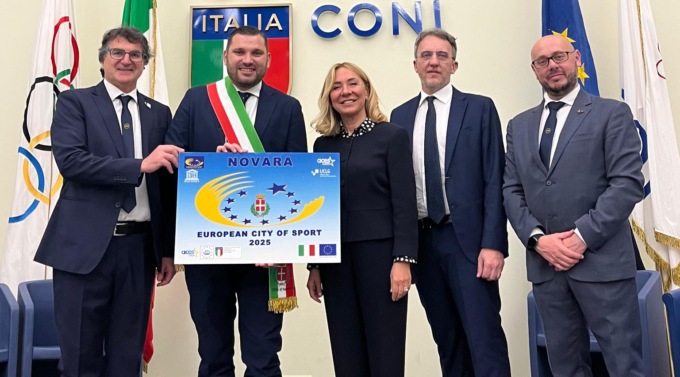 Ritirato a Roma il titolo “Novara città europea dello sport 2025”