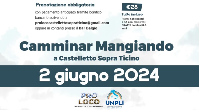 Camminar Mangiando domenica 2 giugno a Castelletto