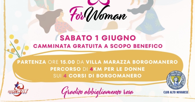 Borgomanero: camminata “For Woman” il 1 giugno