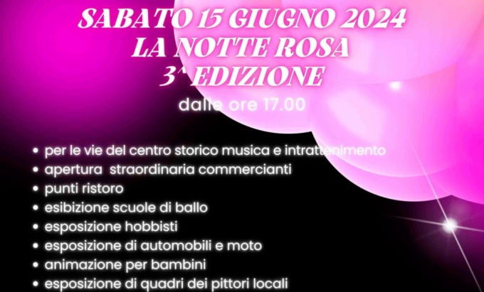 Sabato 15 la terza edizione della “Notte rosa ” di Trecate