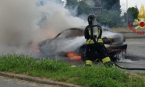 Vigili del fuoco in azione per un incendio, un incidente e un'auto in fiamme