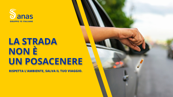 Nuova campagna Anas: “La strada non è un posacenere”