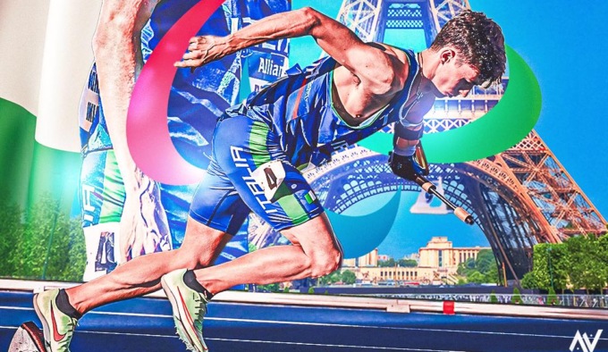 Il borgomanerese Riccardo Bagaini oggi in pista alle Paralimpiadi di Parigi