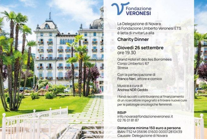 Cena benefica a Stresa con la delegazione novarese di Fondazione Veronesi