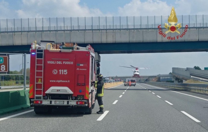 Incidente sulla A4: intervento dell’elisoccorso