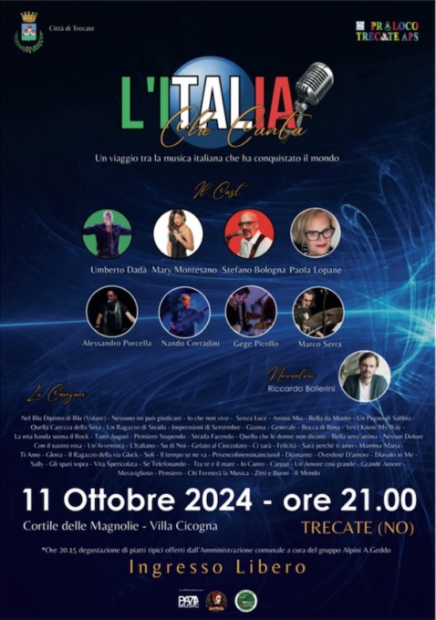 “L’Italia che canta” ultimo spettacolo della rassegna “Accordi d’autore” a Trecate