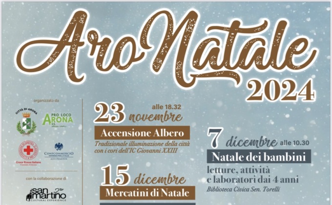 Al via il programma di AroNatale: sabato l’accensione del grande albero