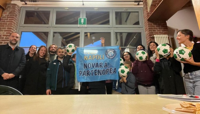 Dono del Club Napoli Novara Partenopea ai ragazzi del centro STH di Trecate