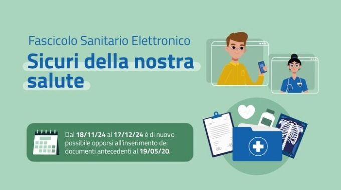 Scade domani il termine per opporsi al caricamento dei propri dati sul Fascicolo Sanitario Elettronico