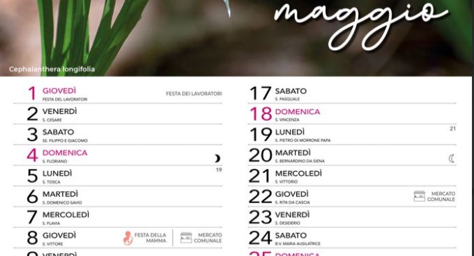 Il comune di Agrate regala un calendario ai residenti