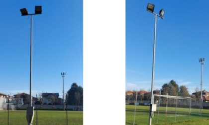 Nuova illuminazione led per i campi da calcio di Trecate