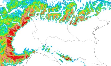 Possibili fitte nevicate sulle Alpi piemontesi nella giornata di sabato 1 febbraio