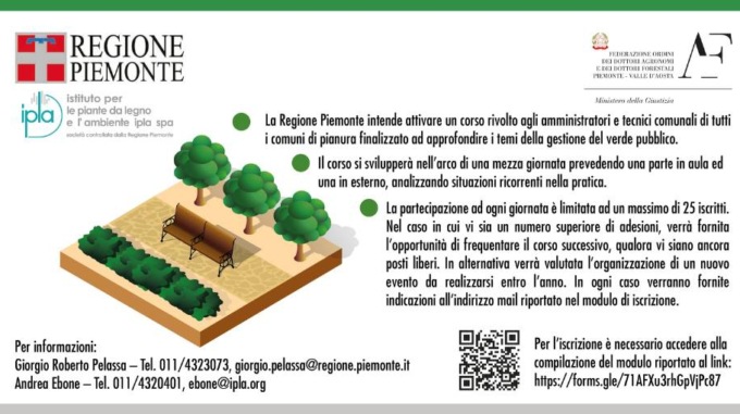 Formazione per la gestione del verde urbano per tecnici e amministratori comunali piemontesi