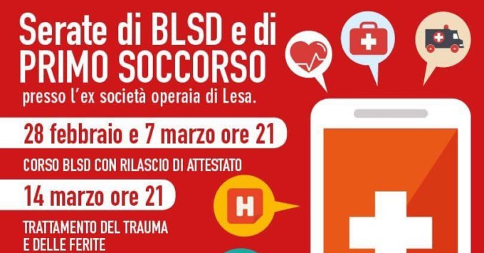 Lesa e Cri organizzano corsi aperti di primo soccorso e uso defibrillatore