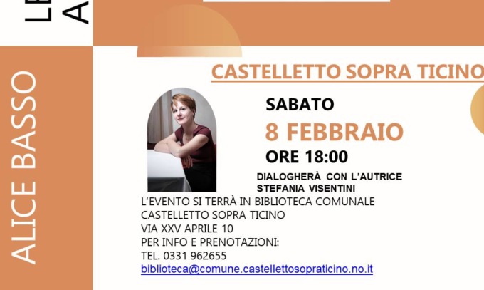 L’autrice Alice Basso a Castelletto sabato 8
