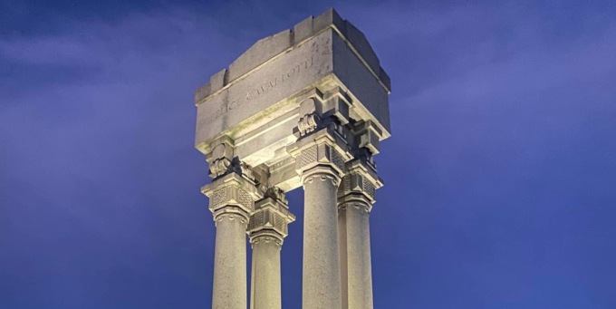 Nuova illuminazione per il monumento a Felice Cavallotti a Dagnente