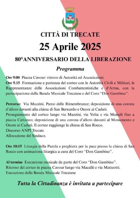 25 aprile: le celebrazioni della città di Trecate
