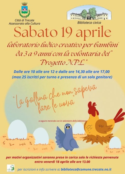 “La gallina che non sapeva fare le uova” protagonista in biblioteca a Trecate