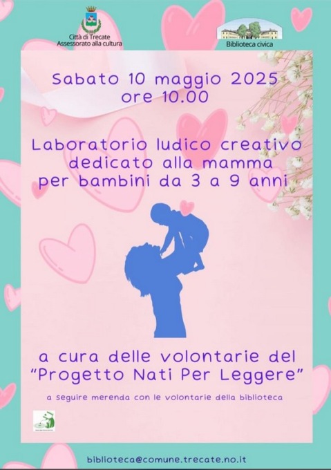 Laboratorio in biblioteca a Trecate per i bimbi dedicato alle mamme