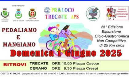 Il 1° giugno torna "pedaliamo e mangiamo" con le pro loco di Trecate e Cerano e con il gruppo San Martino