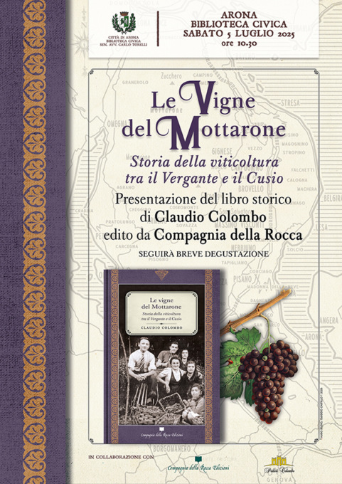 “Le vigne del Mottarone” di Claudio Colombo in biblioteca ad Arona