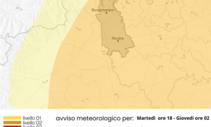 Possibili temporali localmente intensi a partire da questa notte sul novarese