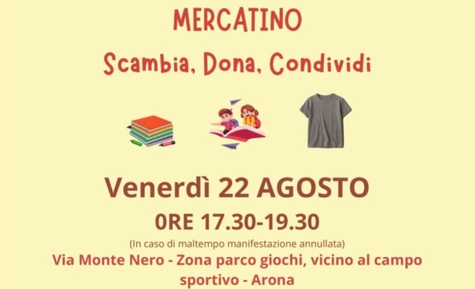 Mercatino di scambio materiale scolastico ad Arona