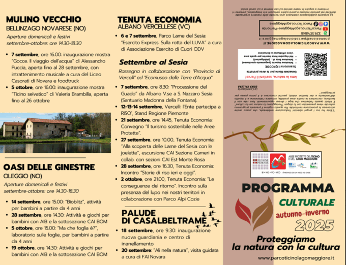Al via il programma degli eventi culturali dell’Ente Parco del Ticino