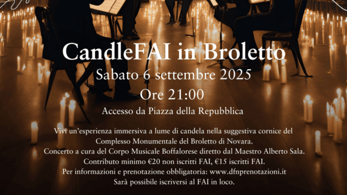 Candlefai in Broletto: esclusivo concerto a lume di candela con il Fai