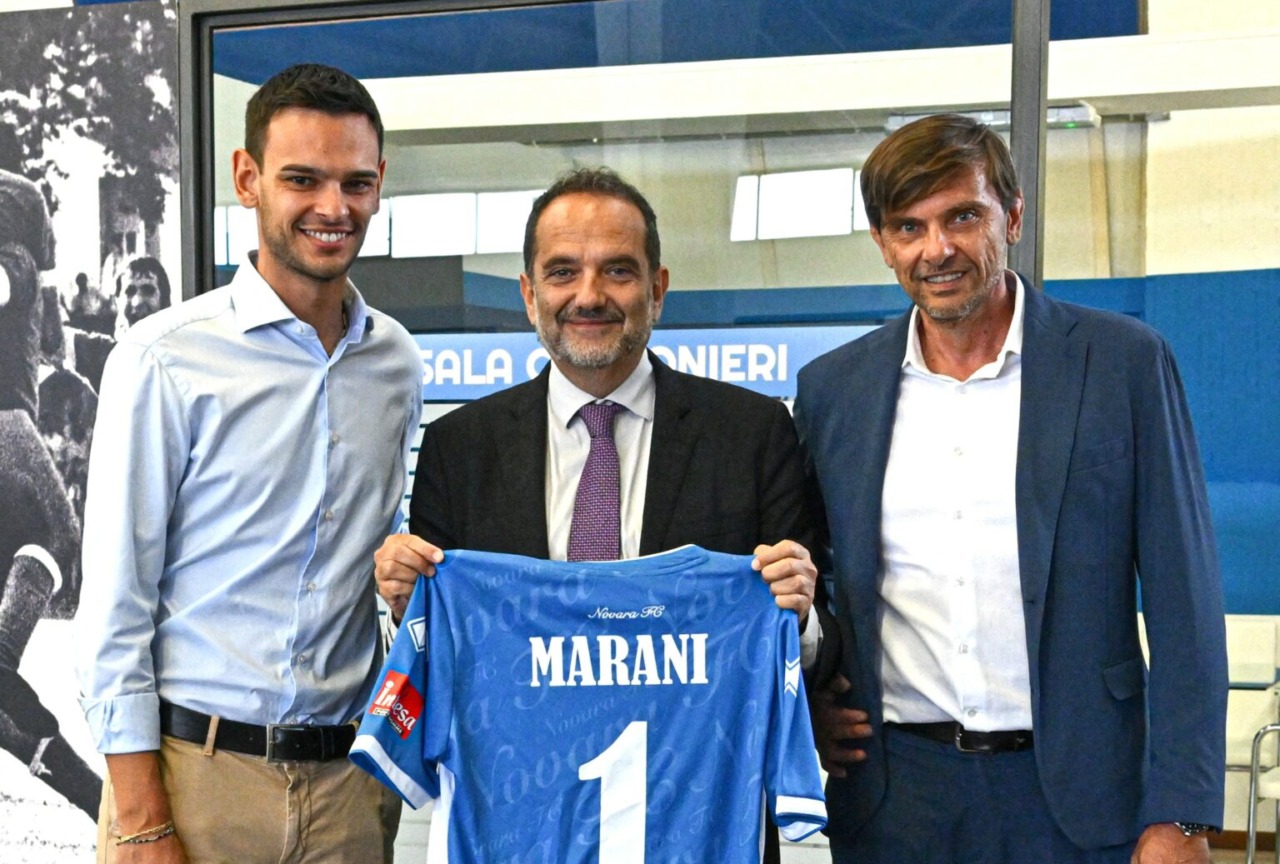 Il presidente della Lega Pro Matteo Marani in visita al Novara FC