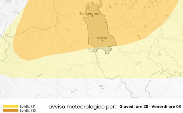 Attenzione possibili temporali, nubifragi e raffiche di vento questa sera su novarese e Vco