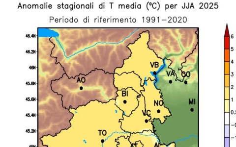 Sul Piemonte la quinta estate più calda da inizio misurazioni