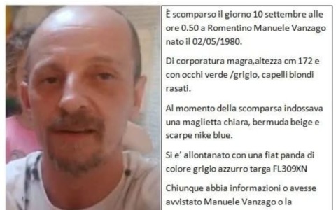 Allarme a Romentino: scomparso il 45enne Manuele Vanzago
