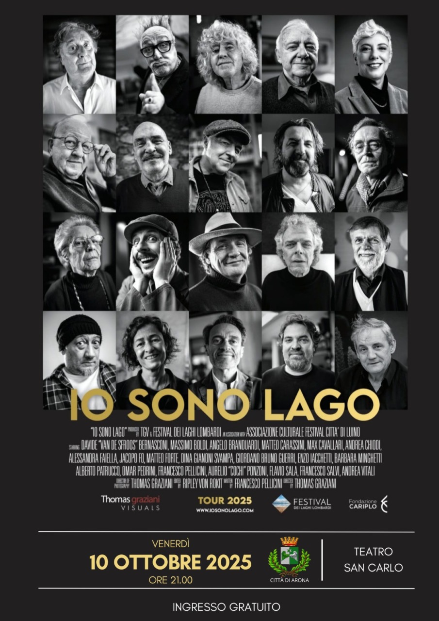 “Io sono Lago” approda ad Arona: venerdì 10 al Teatro San Carlo