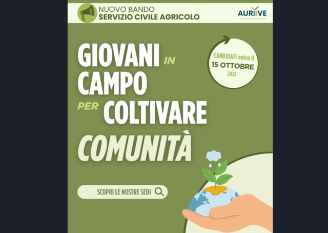 Aperto il bando per il Servizio civile agricolo: 4 posti a Cameri