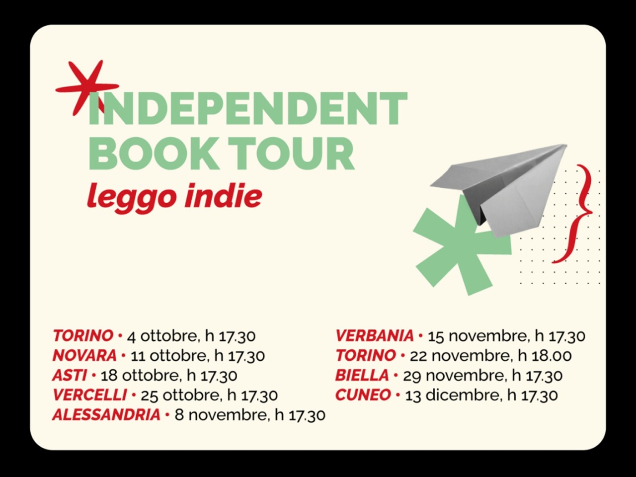 A Novara la seconda tappa dell’Independent Book Tour: protagoniste le case editrici piemontesi