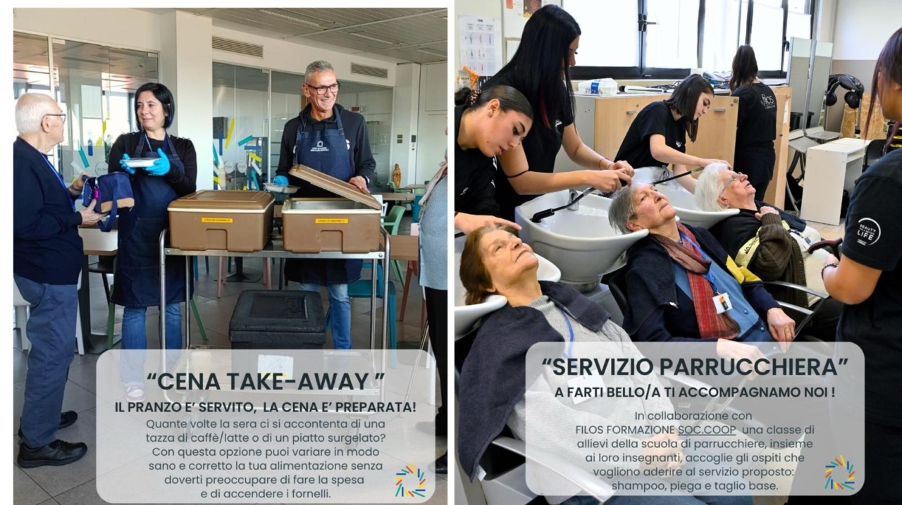 Nuovi servizi alla Casa di giorno: cene takeaway e parrucchiere con gli studenti di Filos