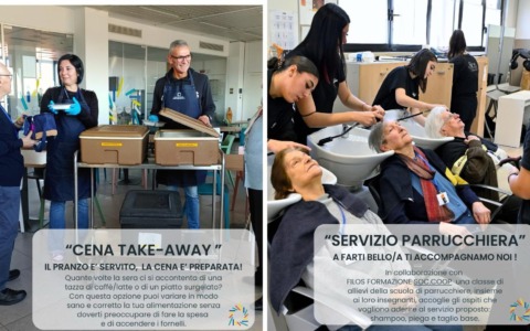 Nuovi servizi alla Casa di giorno: cene takeaway e parrucchiere con gli studenti di Filos