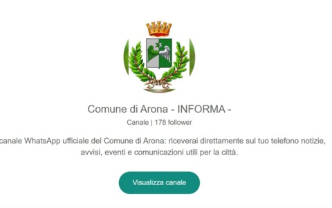 Attivo il nuovo canale WhatsApp “Comune di Arona Informa”