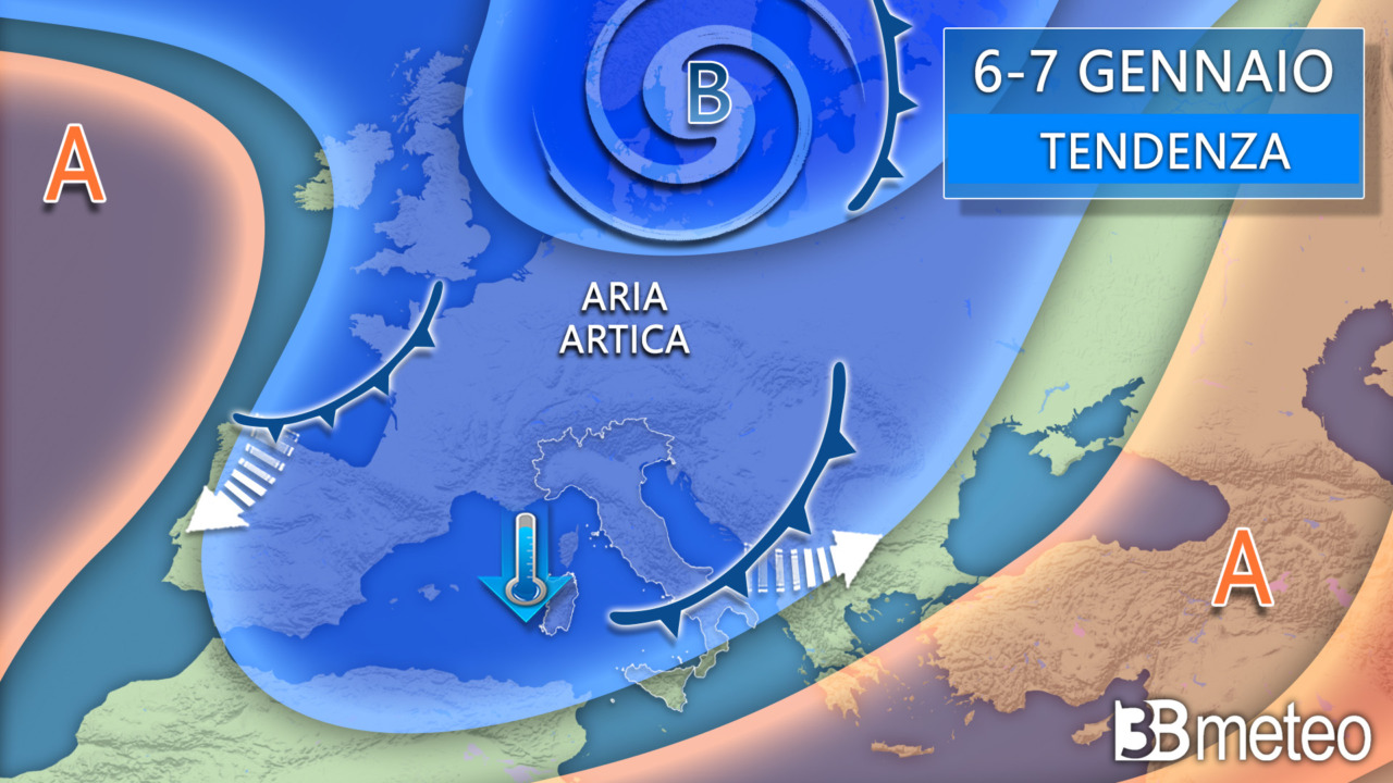 Previsioni meteo: nuova possibile irruzione fredda per l’Epifania