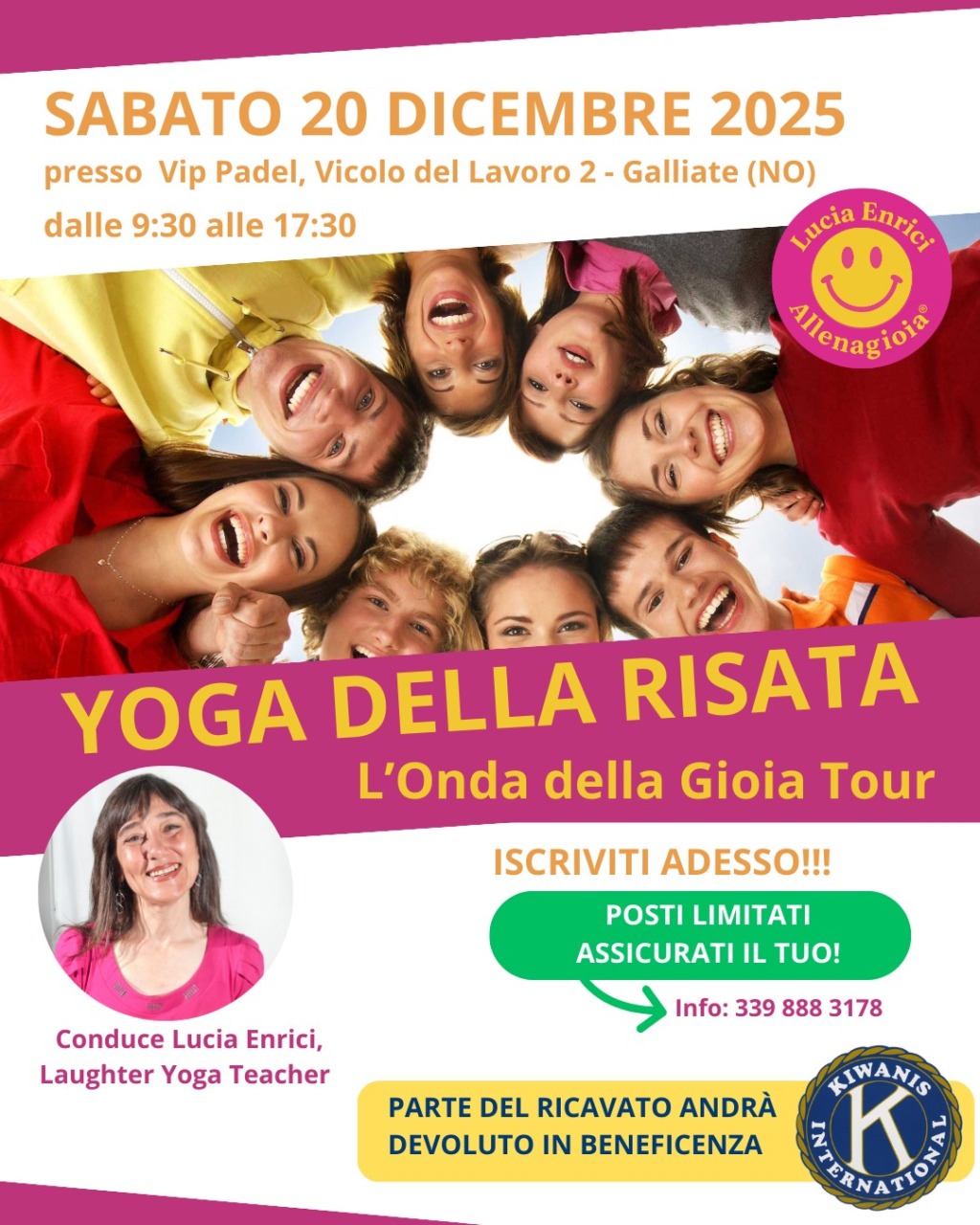 Yoga della Risata a Galliate promosso da Kiwanis: un workshop per donare gioia e salvare vite