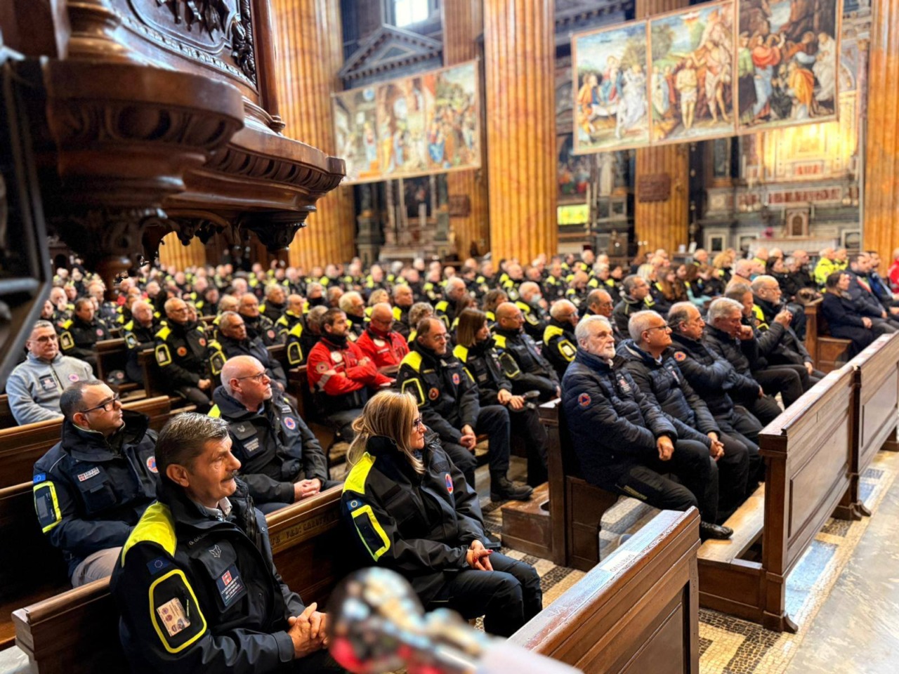 Protezione civile regionale, messa e auguri di Natale in Duomo a Novara