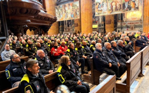 Protezione civile regionale, messa e auguri di Natale in Duomo a Novara