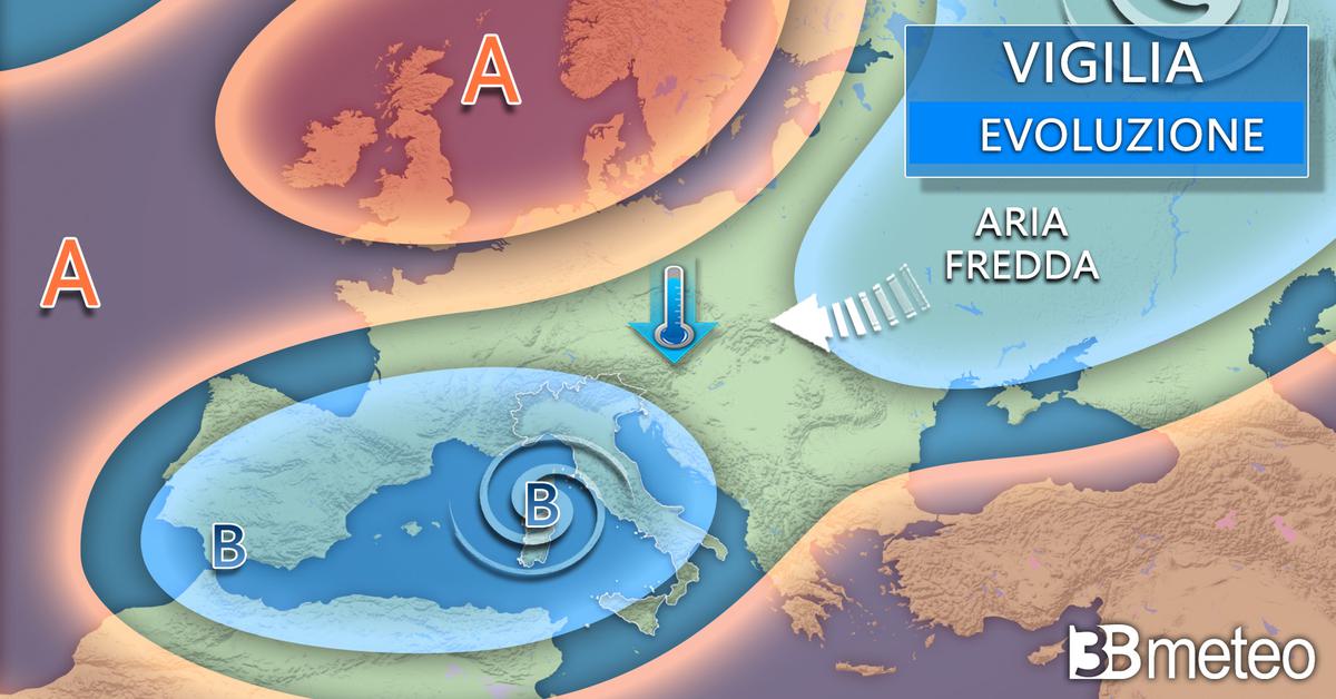 3BMeteo: “Arriva il ciclone di Natale con pioggia, neve anche a bassa quota, vento e clima più freddo”